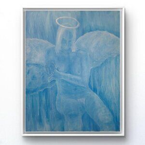 ORIGINAL OOAK Painting - FALLEN ANGEL - 22" X 28" Modern, Contemporary saintxart